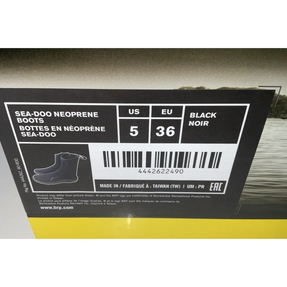 NIB Sea-Doo Unisex Neoprene‎ Water Sport Boots Shoes - Black - Size 5 (10